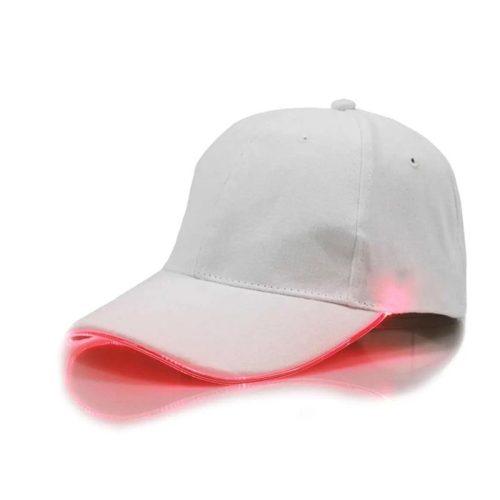 Gorra BLANCA con Visera LED Color ROJO (LED)
