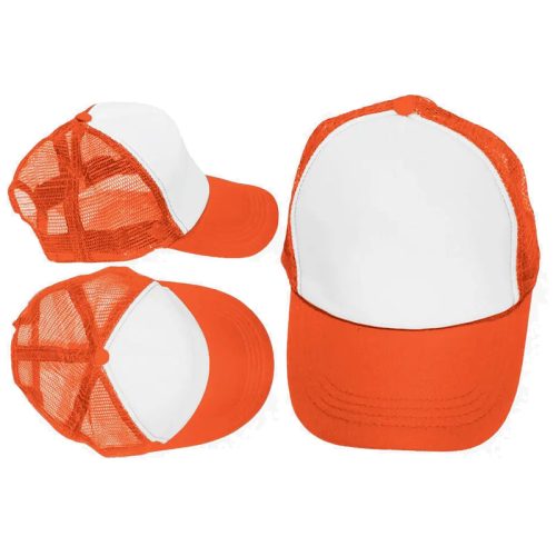 Gorra Trucker Naranja Fluo (FRENTE BLANCO)