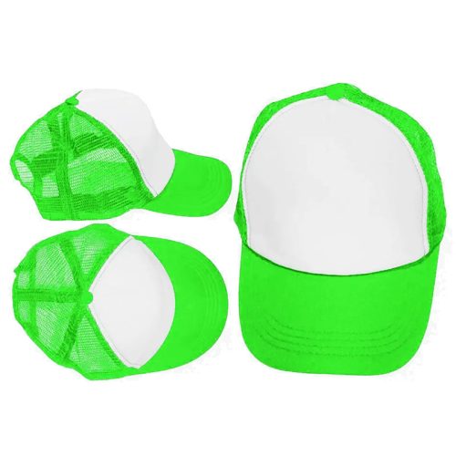 Gorra Trucker Verde Fluo (FRENTE BLANCO)