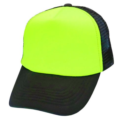 Gorra Trucker Negra Frente Amarillo Fluo