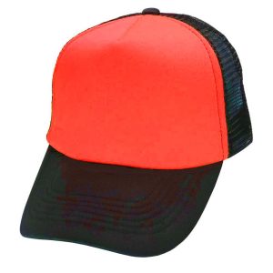 Gorra Trucker Negra Frente Naranja Fluo