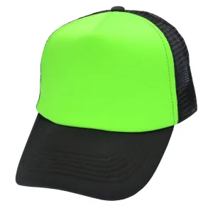 Gorra Trucker Negra Frente Verde Fluo