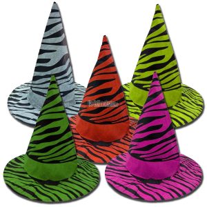 Gorro Bruja Fantasia Animal Print FLUO Colores Surtidos Base Negra (FRISELINA)