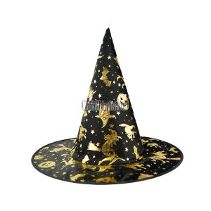Gorro Bruja Negro con Dorado - DRUIDA