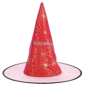Gorro Bruja Telaraña Rosa y Dorada - YZMA