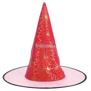 Gorro Bruja Telaraña Rosa y Dorada - YZMA