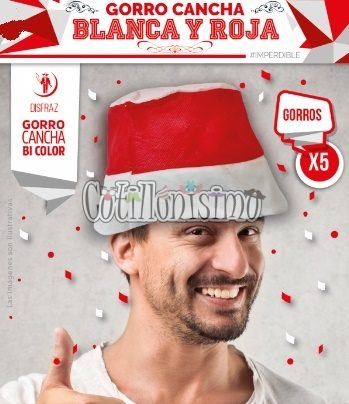 Gorro Cancha BLANCO y ROJO X5 (FRISELINA)