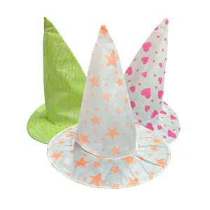 Sombrero Bruja Fantasia Base Blanca Modelos Surtidos x1 Unidad