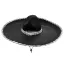 Sombrero Mariachi Mexicano 55cm Negro y Plateado