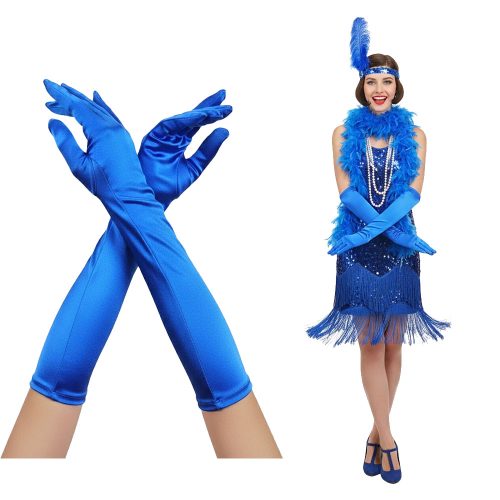 Guante Largo Vedette Color Azul (El Par)