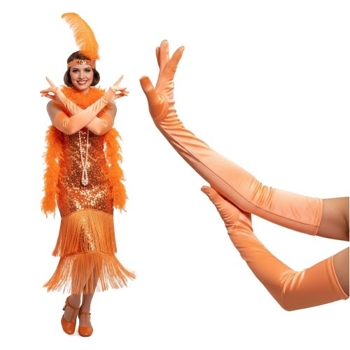 Guante Largo Vedette Color Naranja (El Par)