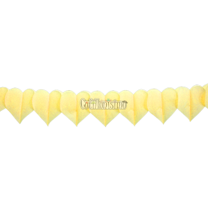 Guirnalda Acordeon Corazoncitos de Papel Amarillo Pastel