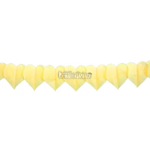 Guirnalda Acordeon Corazoncitos de Papel Amarillo Pastel