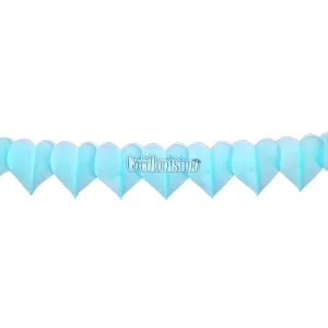 Guirnalda Acordeon Corazoncitos de Papel Celeste Pastel