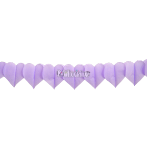 Guirnalda Acordeon Corazoncitos de Papel Lila Pastel