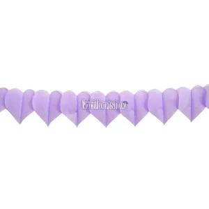 Guirnalda Acordeon Corazoncitos de Papel Lila Pastel