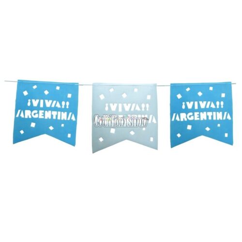 Guirnalda Textil Viva Argentina Celeste y Blanca