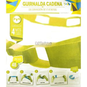 Guirnalda Cadena Color Amarillo 4 Mts (Friselina)