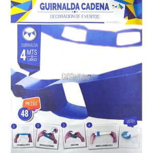 Guirnalda Cadena Color Azul 4 Mts (Friselina)