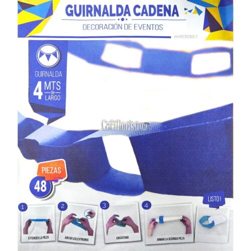 Guirnalda Cadena Color Azul 4 Mts (Friselina)