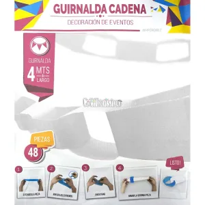 Guirnalda Cadena Color Blanca 4 Mts (Friselina)