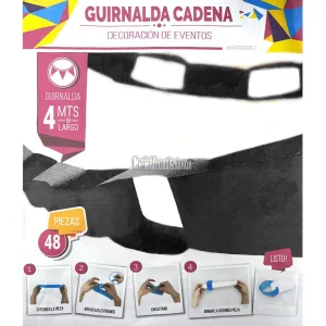 Guirnalda Cadena Color Negro 4 Mts (Friselina)
