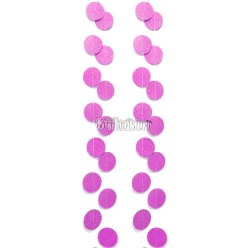 Guirnalda Vertical Circulos Fucsia x2,5 Metros