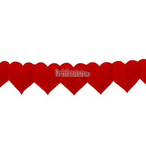 Guirnalda Corazones Rojo 4u x2Mts