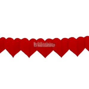 Guirnalda Corazones Rojo 4u x2Mts