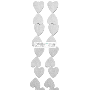 Guirnalda Vertical Corazones Plateado x2,5 Metros