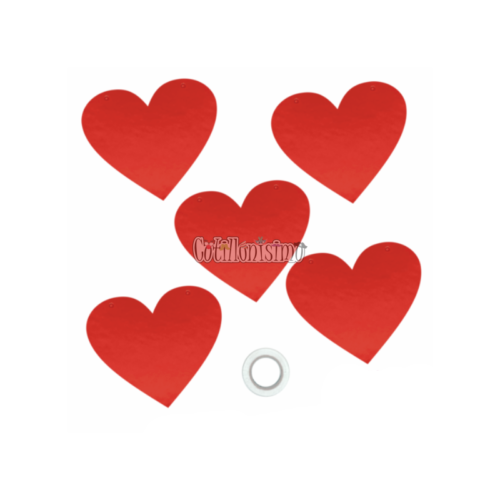 Guirnalda Corazones Rojos Metalizados x3 mts