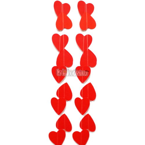 Guirnalda Vertical Corazones Rojos x2,5 Metros