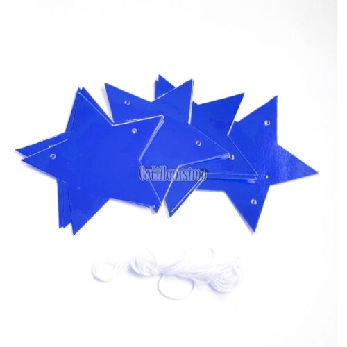 Guirnalda ESTRELLAS METALIZADAS - Color AZUL X3 Metros