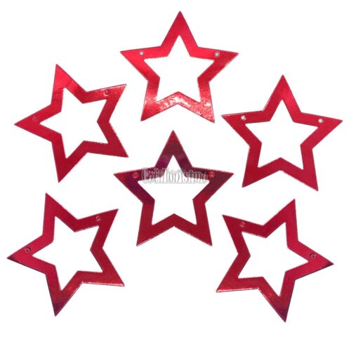 Guirnalda ESTRELLAS CALADAS METALIZADAS - Color ROJO X3 Metros