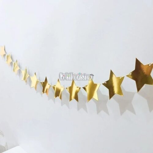 Guirnalda ESTRELLAS METALIZADAS - Color DORADO X3 Metros - Imagen 3