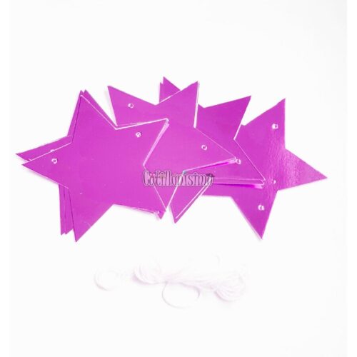 Guirnalda ESTRELLAS METALIZADAS - Color FUCSIA X3 Metros