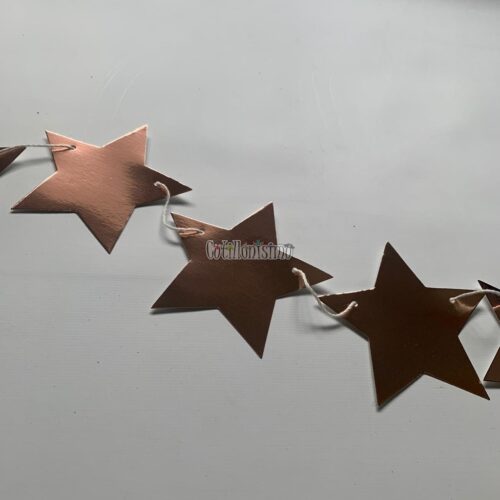 Guirnalda ESTRELLAS METALIZADAS - Color ROSA GOLD X3 Metros - Imagen 2