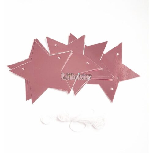 Guirnalda ESTRELLAS METALIZADAS - Color ROSA GOLD X3 Metros