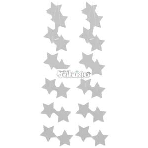 Guirnalda Vertical Estrellas Plateadas x2,5 Metros