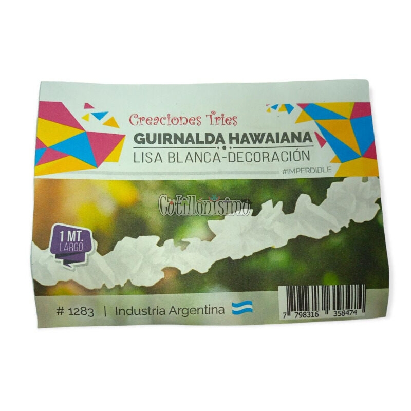 Guirnalda Hawaiana Color BLANCO 1 Mt (Friselina)