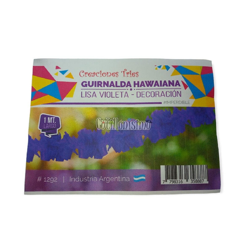 Guirnalda Hawaiana Color VIOLETA 1 Mt (Friselina)