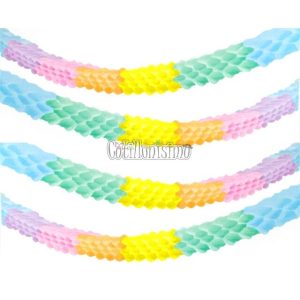 Guirnalda Panal Multicolor Pastel 2Mts x4 Unidades