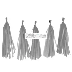 Guirnalda Porras de Papel Color Gris
