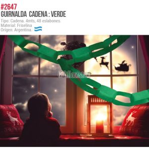 Guirnalda Cadena Color VERDE 4 Mts (Friselina)