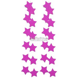 Guirnalda Vertical Estrellas Fucsia x2,5 Metros