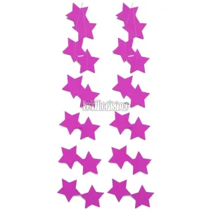 Guirnalda Vertical Estrellas Fucsia x2,5 Metros