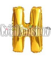 Globo Letra Inflable H Dorada 80cm