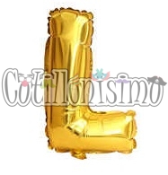 Globo Letra Inflable L Dorada 40cm