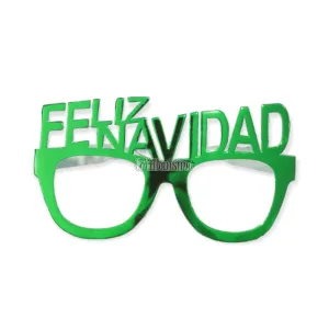 Alternative view of Anteojos de Papel Feliz Navidad x4u Rojo y Verde