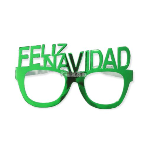 Anteojos de Papel Feliz Navidad x4u Rojo y Verde - Imagen 2